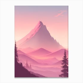 Misty Mountains Vertical Background In Pink Tone 65 Canvas Print