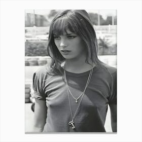 Portrait Of Jane Birkin In 1970 Canvas Print