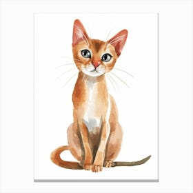 Abyssinian Cat Clipart Illustration 3 Canvas Print