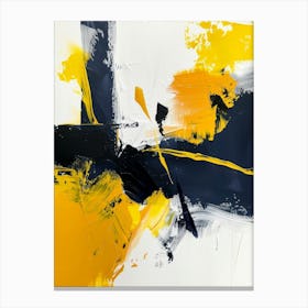 Yellow And Black Abstract Painting Canvas Print