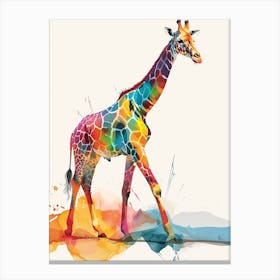 Giraffe Walking Watercolour 2 Canvas Print