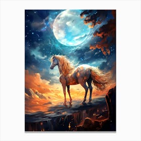 Horse In The Moonlight Canvas Print