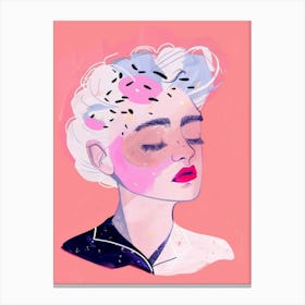 Girl With Pink Hair 5 Canvas Print