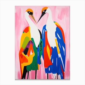 Colourful Kids Animal Art Crane 3 Canvas Print