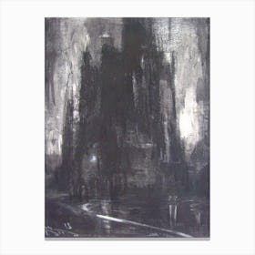 Charcoal Painting Cathedral Canvas Print