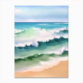 Currumbin Beach 3, Australia Watercolour Canvas Print