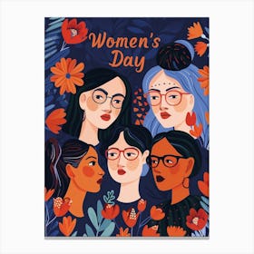 Royal Blue Women's Day March 8 Inspire Inclusion Canvas Print