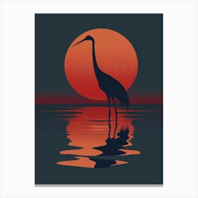 Heron At Sunset 1 Canvas Print