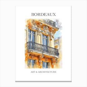 Bordeaux Travel And Architecture Poster 1 Canvas Print