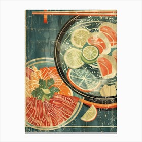 Sukiyaki Japanese Cuisine Mid Century Modern 2 Canvas Print