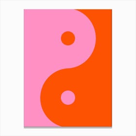 Yin Yang Pink And Orange Canvas Print