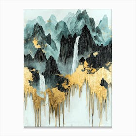 Dolomites' Golden Peaks - Fluid Opulence Canvas Print