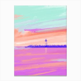 Sunset At The Lighthouse Canvas Print