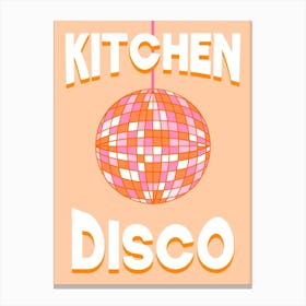 Kitchen Disco Pink and Orange Mirrorball Canvas Print