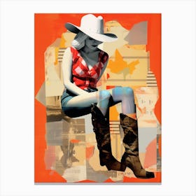 Collage Of Cowgirl Matisse Inspired 7 Canvas Print