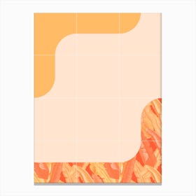 Mid Century Tropical Orange Way Canvas Print