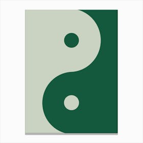 Yin Yang Sage Green Canvas Print