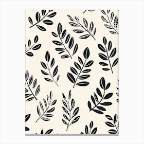 Black And White Leaves Canvas Print