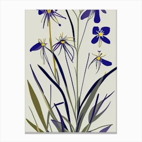 Spiderwort Wildflower Modern Muted Colours 2 Canvas Print