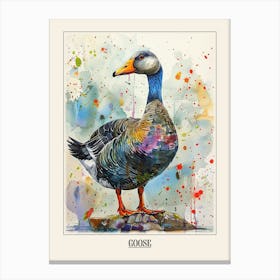 Goose Colourful Watercolour 3 Poster Canvas Print