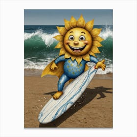 Sun On A Surfboard Canvas Print