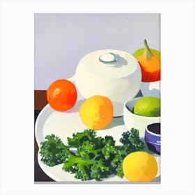 Kale Tablescape vegetable Canvas Print