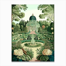 Park Of The Palace Of Versailles, France Vintage Botanical Canvas Print