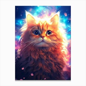 Cat With Starry Sky Canvas Print