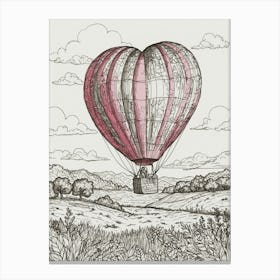Heart Shaped Hot Air Balloon Canvas Print