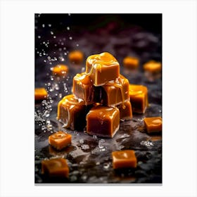 Caramel Cubes sweet food Canvas Print