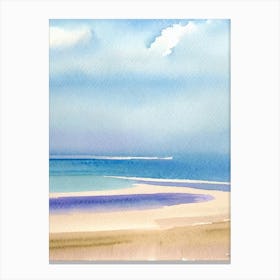Camber Sands, East Sussex Watercolour Canvas Print