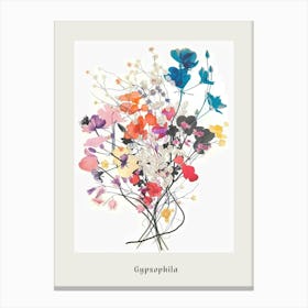 Gypsophila 1 Collage Flower Bouquet Poster Canvas Print