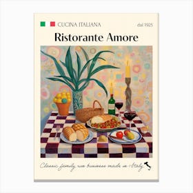 Ristorante Amore Trattoria Italian Poster Food Kitchen Canvas Print