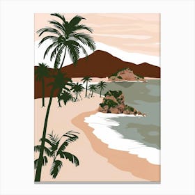 Beach And Palm Trees Canvas Print