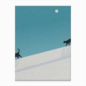 Minimal art Two Cats Walking Canvas Print