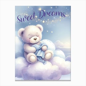 Dreamy Teddy 2 For Nursery  Canvas Print