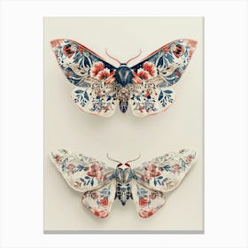 Shimmering Butterflies William Morris Style 8 Canvas Print