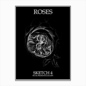 Roses Sketch 4 Poster Inverted Canvas Print