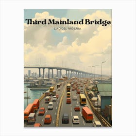 Third Mainland Bridge Lagos Nigeria Eko Travel Illustration Canvas Print