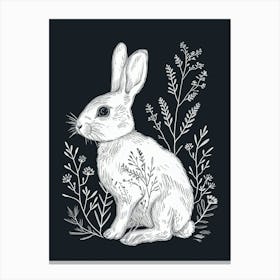 Thrianta Rabbit Minimalist Illustration 4 Canvas Print