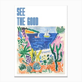 See The Good Poster Coastal Vista Matisse Style 3 Canvas Print