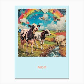Moo Rainbow Cow Print 3 Canvas Print