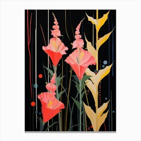 Gladiolus 1 Hilma Af Klint Inspired Flower Illustration Canvas Print