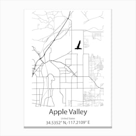 Apple Valley,United States Minimalist Map Canvas Print