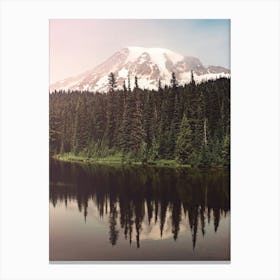 Mt Rainier Summer Morning Lake Reflection Canvas Print