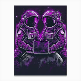 Two Astronauts In Space Canvas Print