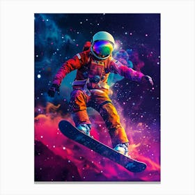 Snowboarder In Space Canvas Print