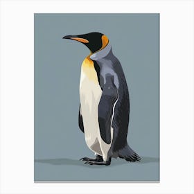 King Penguin King George Island Minimalist Illustration 3 Canvas Print