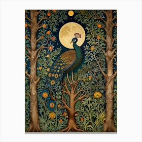 William Morris Peacock In The Forest 4 Canvas Print