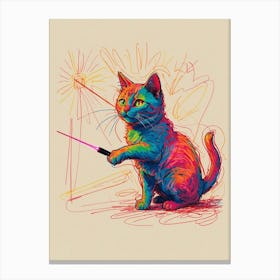Cat With A Flashlight Canvas Print